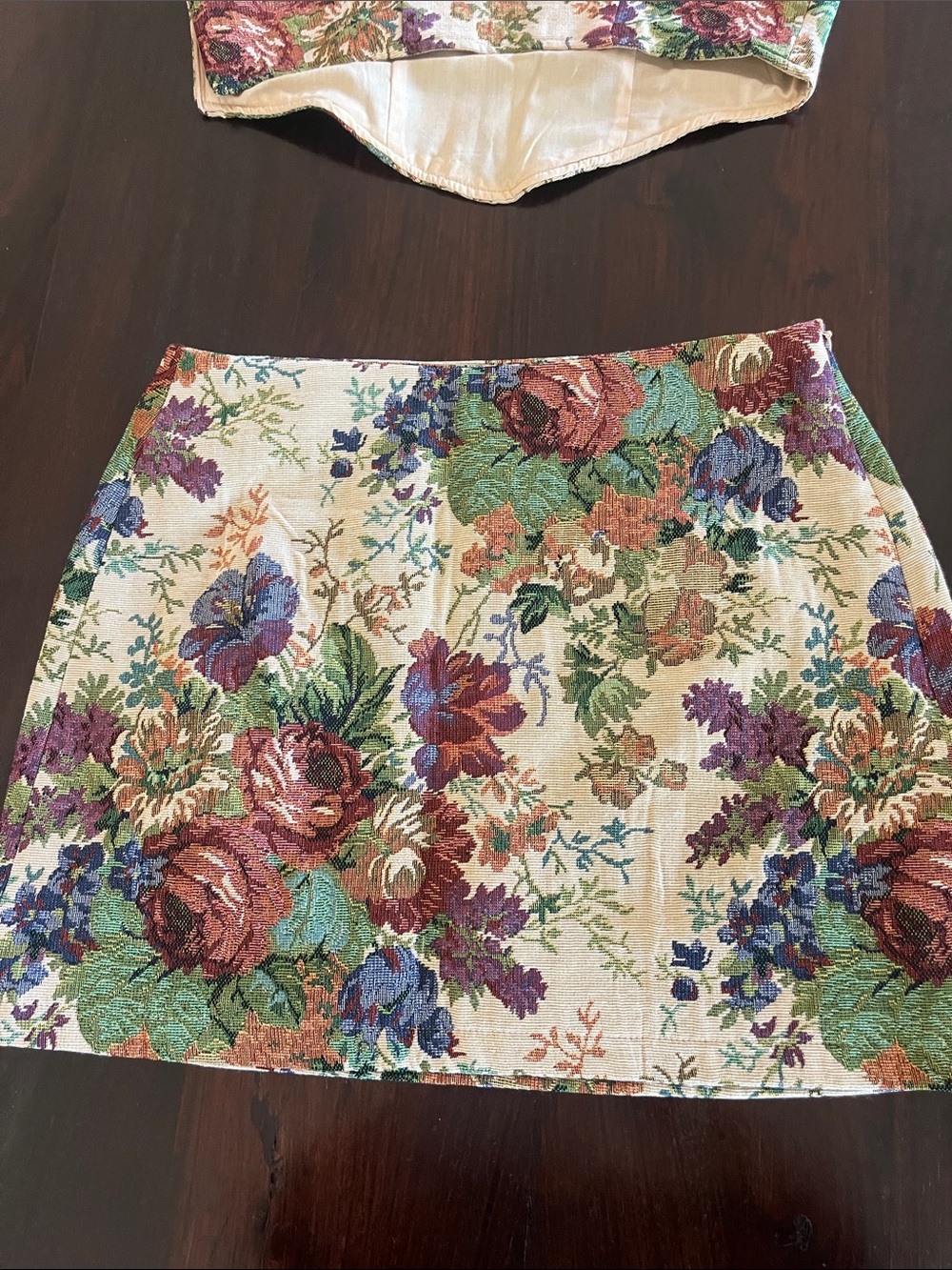 🌸 COMMENSE Floral Tapestry Corset & Mini Skirt Set | Size Small - Picture 9 of 12